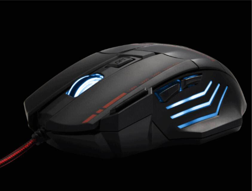 Secluded bat USB wired optical gaming mouse with breathing light the fire button 3200/5500DPI Rainbow for cafe LOL CF